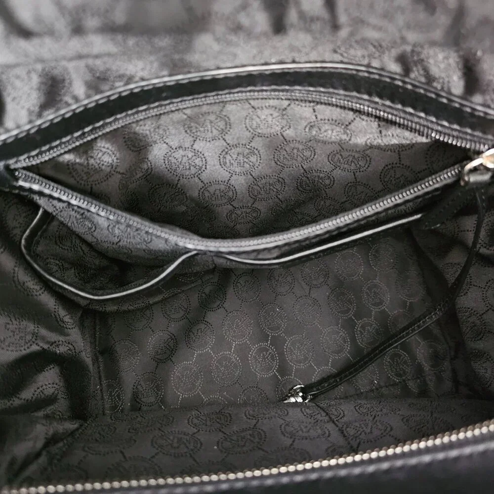 MICHAEL Michael Kors Lana Leather Colorblock Tote Handbag COA Black And White